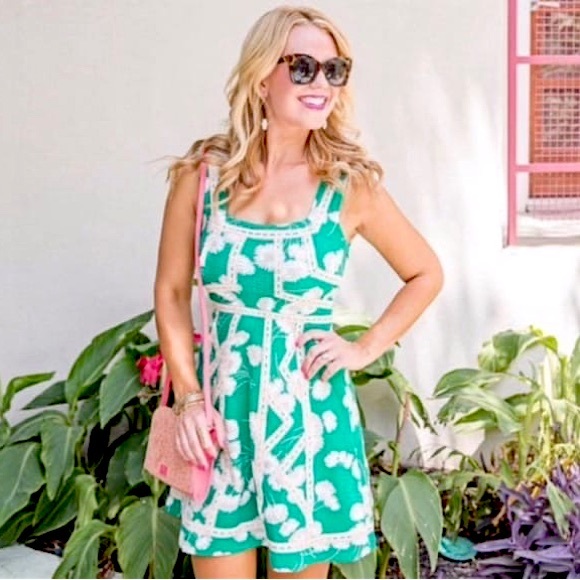 Anthropologie MAEVE Boho Green Floral Dress Sz. 8 - Picture 6 of 13